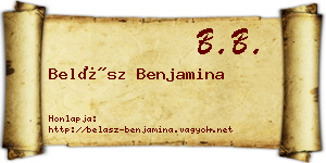 Belász Benjamina névjegykártya